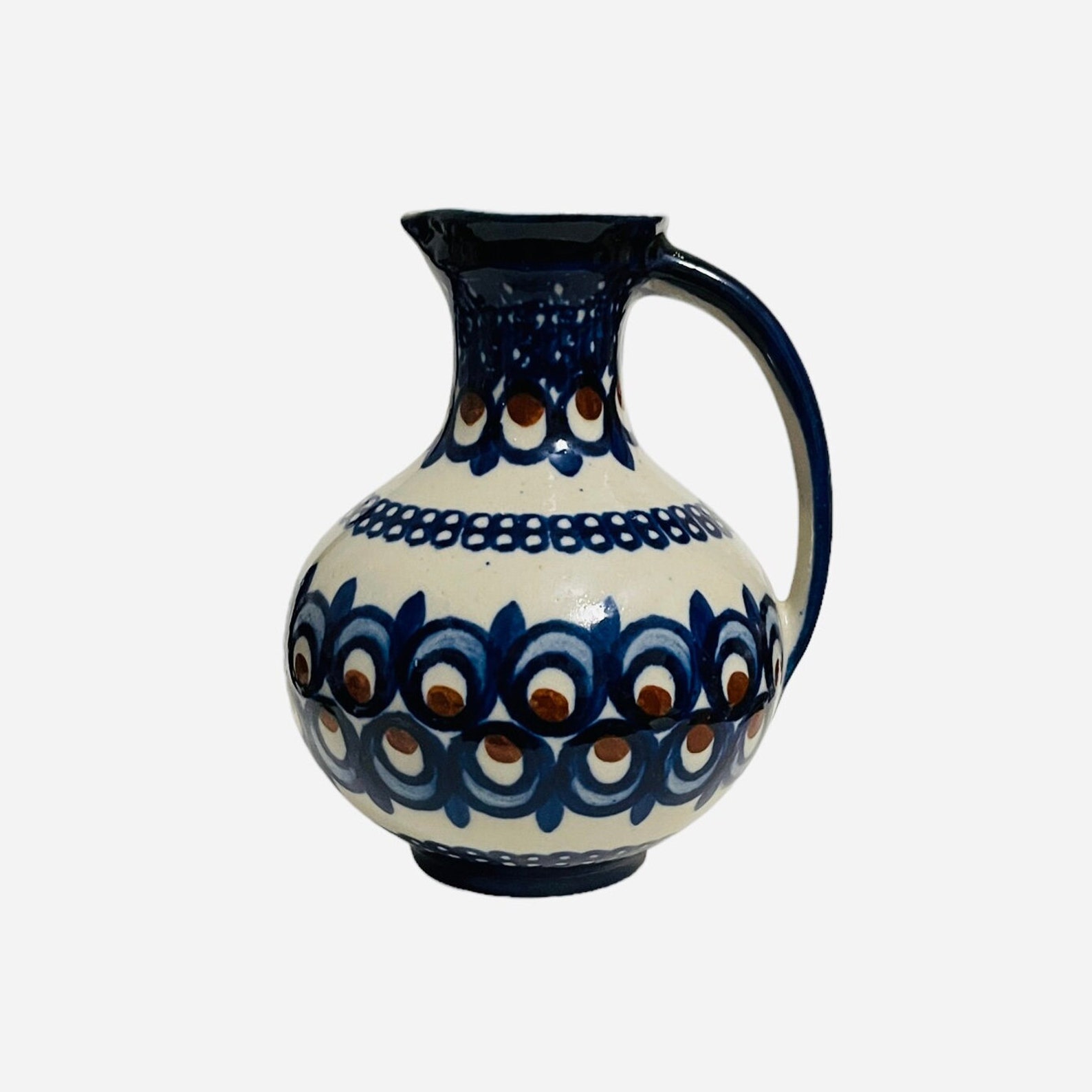 Small Pottery Pitcher With Handlehand Made Potteryhand Etsy