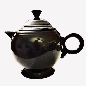 Beautiful Black Fiestaware Teapot - Homer Laughlin Fiesta Black Teapot & Lid - Gift for Mom - Black Lidded Teapot