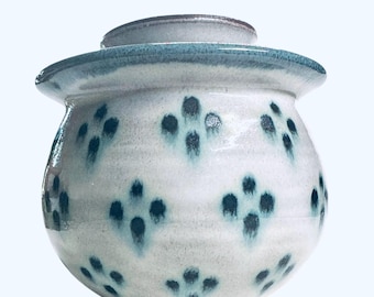 Gorgeous Studio Pottery Butter Keeper - Artisan Made Butter Dish - Blue Green Glaze  - Unique Stoneware Butter Crock