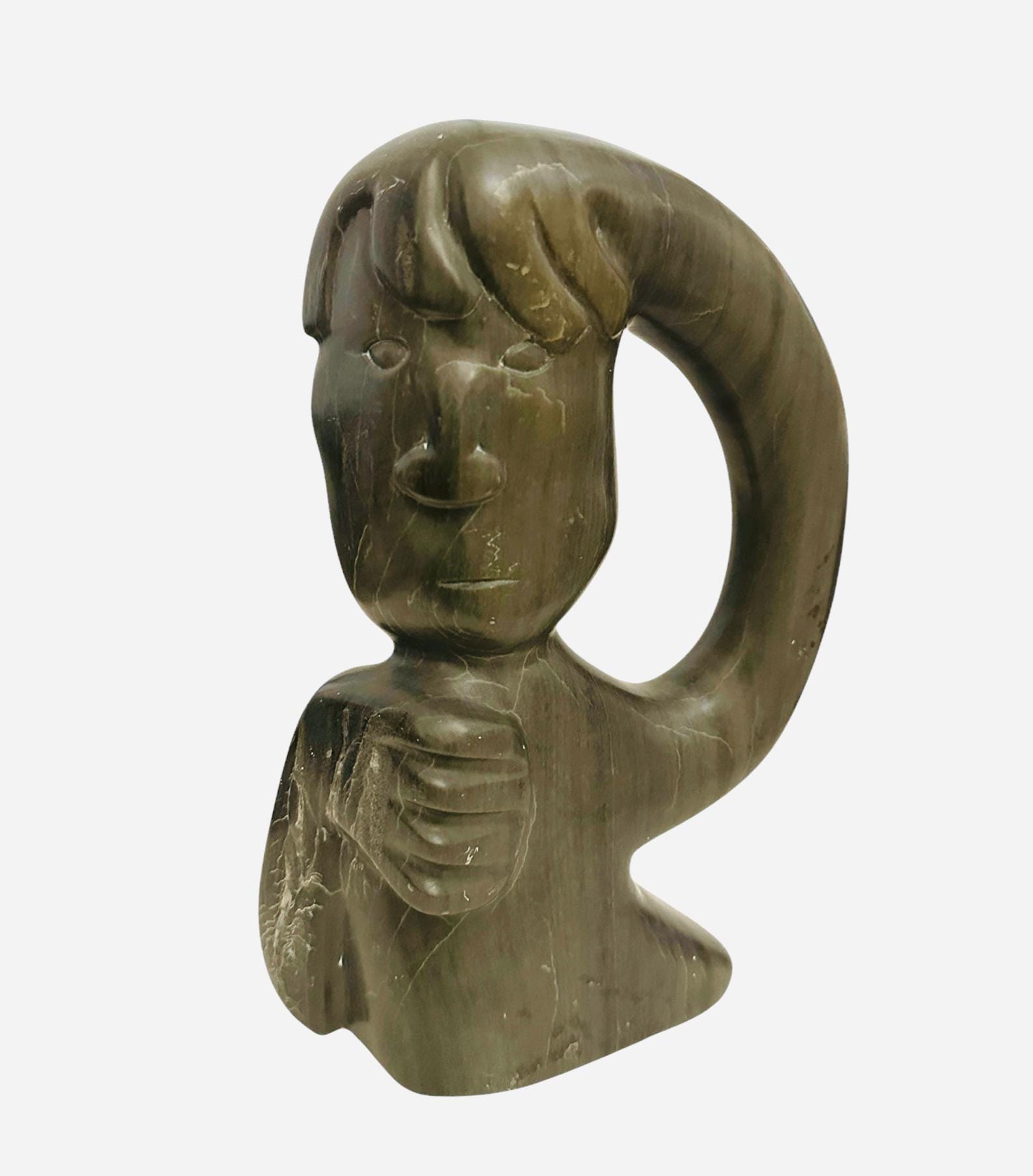 イヌイット SOAP Stone デスクライト　Siku 希少　ヴィンテージ Late 20th Century Vintage Siku Soapstone Trinket Box Handmade by
