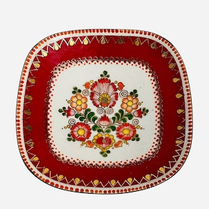 Beautiful Vintage Austrian Steinbock Small Pin Dish - Enamel TrinketDish by Steinbock - Enameled Ring Dish  - Austrian Folkart