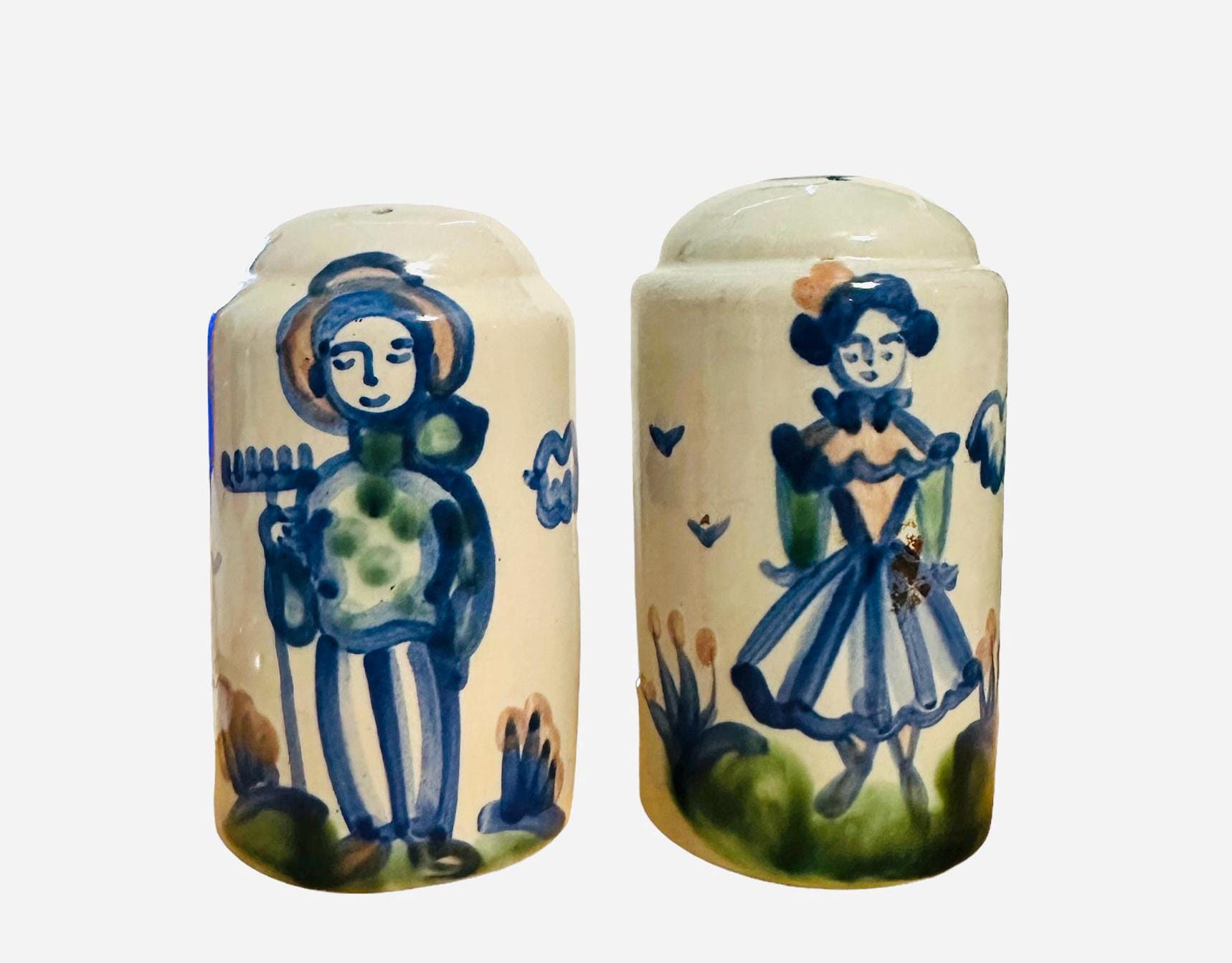 Vintage M.A Hadley Pottery Farmer and Farmer's Wife 4.5