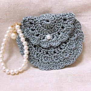 Handmade Crochet Pouch (Grey - Small)