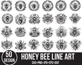Bee Svg Bundle, Bee Png Bundle, Bee Cut Files, Honeycomb Svg, Bee Clipart, Honey Bee Svg, Honey Svg, Queen Bee Svg, Svg Files For Cricut