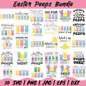 Svg de Pâques pour les enfants, Pâques pour enfants, svg de lapin de Pâques, Pâques Bundle svg, Pâques Peeps png, signe de Pâques svg chillin with my peeps svg