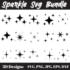 Funkeln SVG Bundle, Funkeln der Sterne SVG, Sterne SVG, Stern Clipart, helle Sterne, funkelnde Sterne, sofortiger Download, Cricut Cut Datei, Silhouette