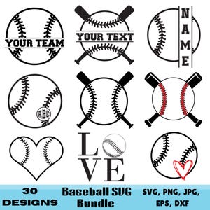 Baseball Svg Bundle , baseball Png, baseball shirt svg , baseball cut file , Baseball Monogram Svg, Baseball Stitches svg, Instant Download