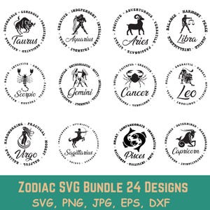 Astrologie Zeichen SVG, Astrologie Zeichen SVG, Sternzeichen Symbole svg, Sternbild Zeichen svg, Astrologie, Horoskop, Cut File für Cricut