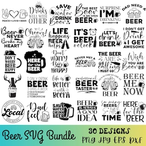 30 biercitaten SVG-bundel / grappige bierspreuken SVG / bestand knippen / commercieel gebruik / bierpul / biercitaten ontwerpen, bierglas, alcoholcitaten
