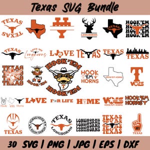 Texas Longhorns svg Bundle, Texas Longhorns png, Texas Longhorns cliaprt, Texas Longhorns logo, Instant Download, Longhorns Designs Svg Png