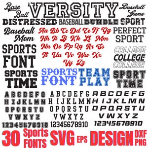 Sportschriftstil SVG-Bundle, SVG-Bundle, Maschinen-Svgs, Cricut, Sportliche Maschinen-Svg, Trikot-Nummern-Svg, Fußball-Svg, Baseball-Schriften, Cricut Schriftart SVG PNG, Procreat