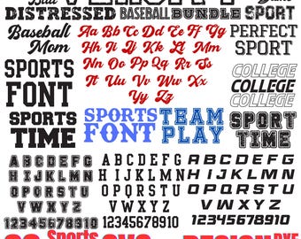 Sports Font Svg Bundle, Designs for Cricut, Sporty Fonts Svg Designs, Jersey Number SVG Designs, Football SVG Designs, Baseball SVG Designs