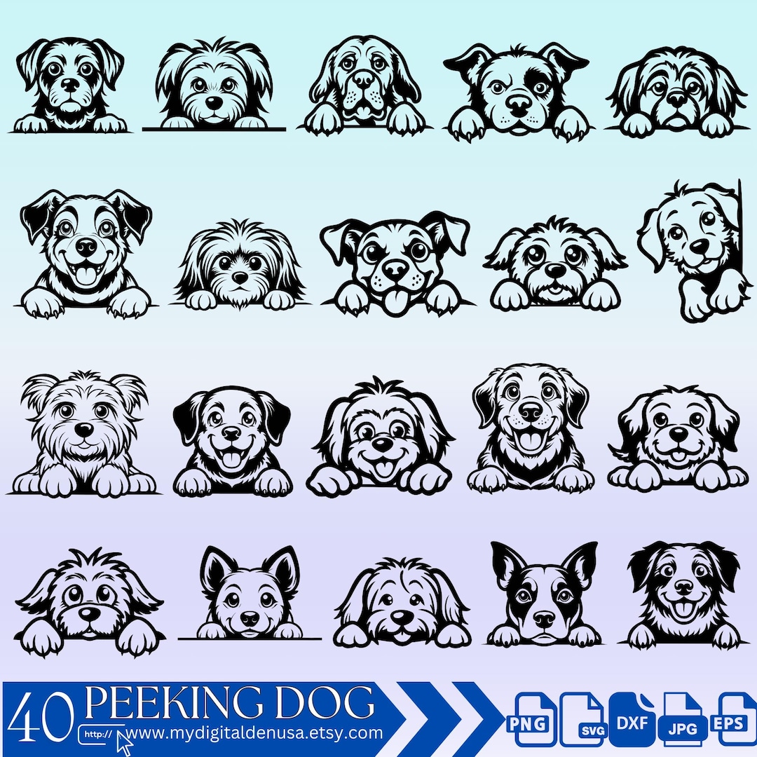 Dog Heads SVG Bundle File, All Breeds Collection, Dog Clipart for ...