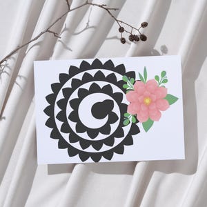 Rullade blommor Svg-paket, rullade pappersblommor, digital pappers Svg, bröllopsblomma Svg, 3D-blomma Svg, rullade blommor mall, klipp för Cricut bild 10