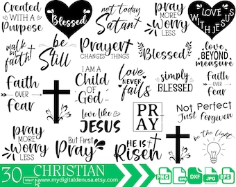 Christian SVG Bundle, Christian Svg, Religious Svg, Faith Svg, God Svg, Jesus Svg, Bible Verse Svg, Christian Cut Files, Cricut, Png, Svg