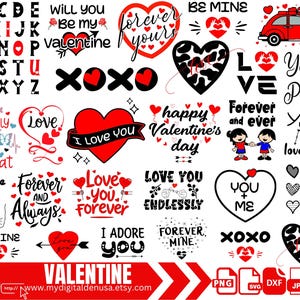 バレンタイン SVG バンドル、ハッピーバレンタイン SVG、バレンタイン 引用 SVG、バレンタインギフト SVG、ラブデー SVG、ハート SVG、インスタントダウンロード、Cricut ファイル