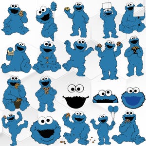 Monster-Cookies-Svg-Bundle, Clipart-Bilder svg png Digitaler Download, Kinderparty Basteln Sublimation, Sofortiger Download, niedliche Monster tanzen