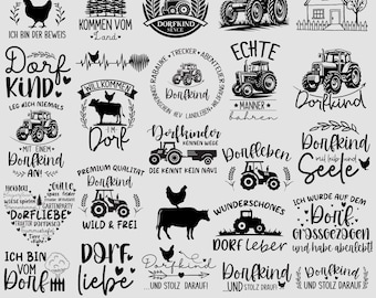 German Plotter file village, village child and proud of it, farm svg, tractor svg, village love quotes, House Love svg, Cricut, Silhouette