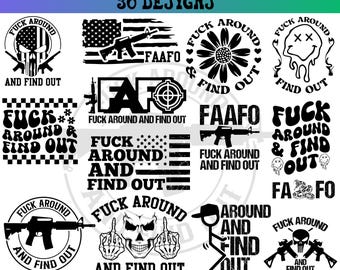 Knulla runt och ta reda på svg, småaktigt citat, vuxenhumor, f runt png, långfingerficka, fräck skalle, sarkastisk vuxenhumor, digital nedladdning