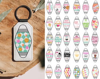 Retro Motel Keychain SVG Bundle, Keychain Quotes Svg, Hotel keychain Svg, Groovy Svg, Sassy Keychain Svg, Trendy keychain, Digital Download