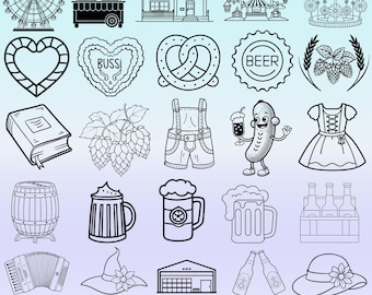 Paquete de archivos SVG de Oktoberfest, Frase sobre cerveza, PNG de pretzel de cerveza, SVG de Oktoberfest alemán, SVG alemán, Sellos de Oktoberfest, Imágenes prediseñadas de cerveza, Cortar para Cricut