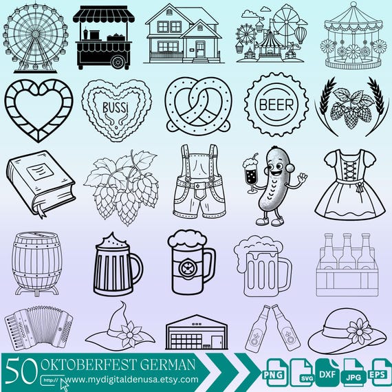 Oktoberfest SVG Bundle, Beer Saying, Beer Pretzel PNG, German Oktoberfest SVG, German Svg, Stamps Oktoberfest, Beer Clipart, Cut For Cricut