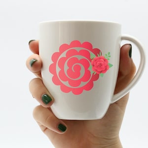 Rullade blommor Svg-paket, rullade pappersblommor, digital pappers Svg, bröllopsblomma Svg, 3D-blomma Svg, rullade blommor mall, klipp för Cricut bild 7