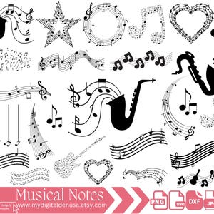 Music Notes Svg Png Bundle, Music Notes Svg Bundle, Music Notes Silhouette, Music Notes Clipart, Music Symbols Svg, Digital Download
