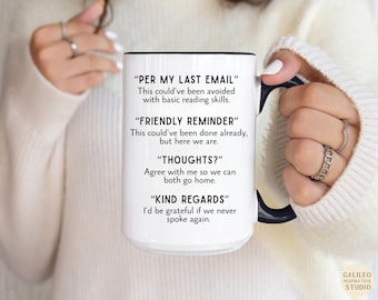 Funny Corporate Email Mug, Sarcastic Office Coffee Cup, Sassy Work Email Lingo Gift, Funny Coworker Present, Office Humor Manager Mug Gift