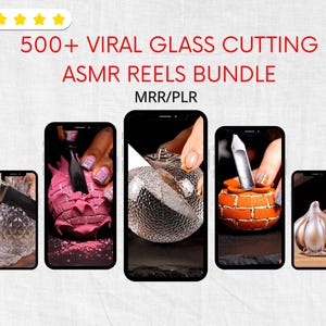 500+AI Glass Cutting ASMR Video Reels | TikTok Content