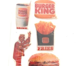 Burger King Puffy Stickers Vintage jaren 80 NIEUW Verzegeld