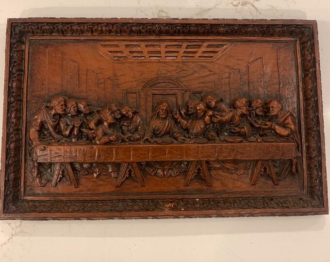 Vintage 3D Davinci's the Last Supper Wall Plaque 12” X 7”. Exact ...