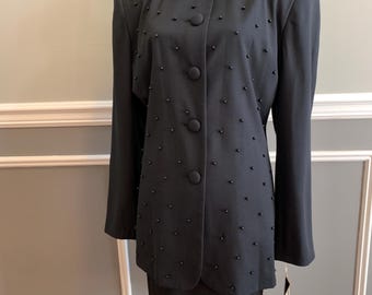 Executive Collection Black Skirt Suit Set with beaded detail women’s size 18
