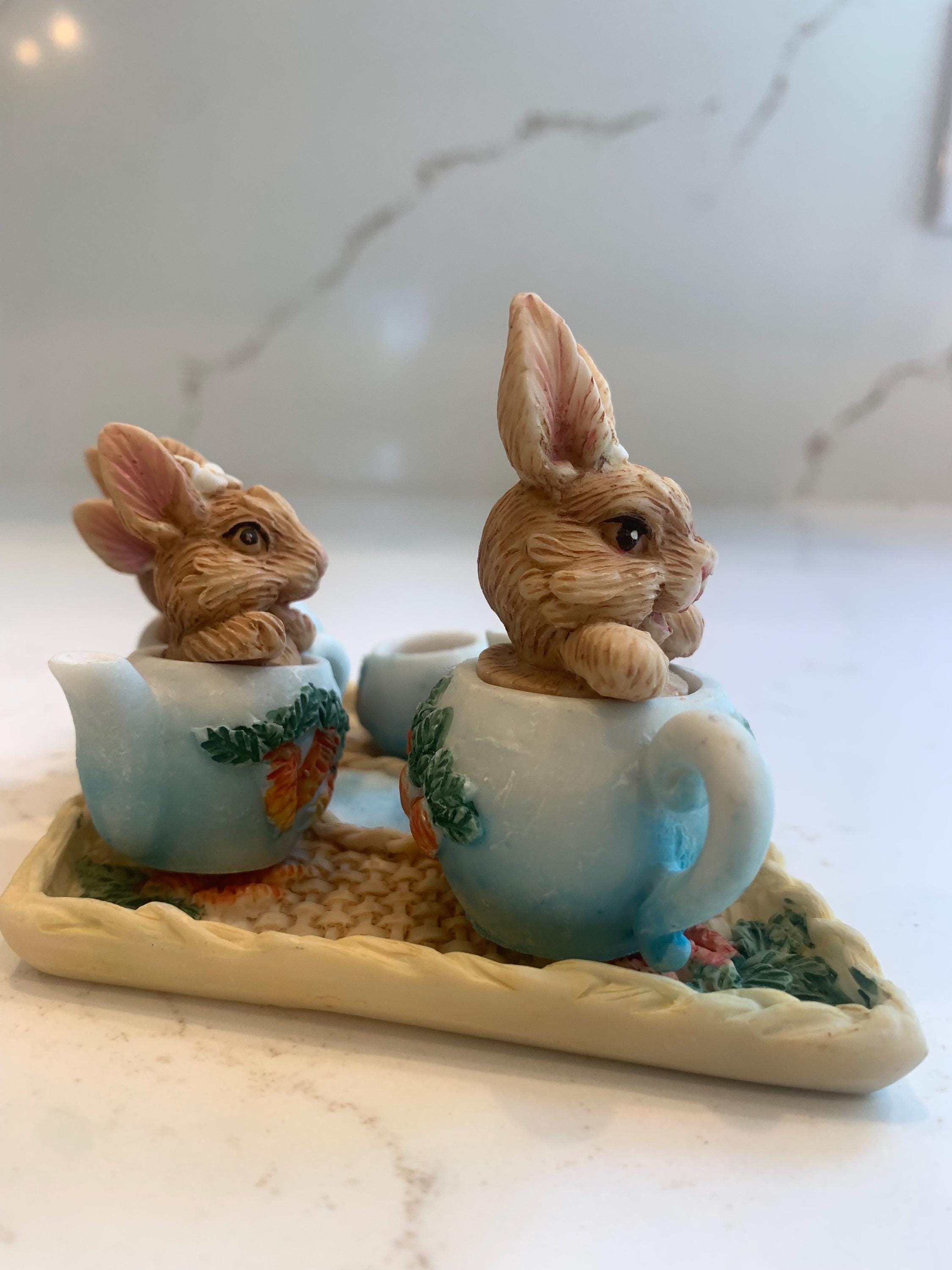 Peter Rabbit Miniature Tea Set (9) Carrot Garden Bunny Party