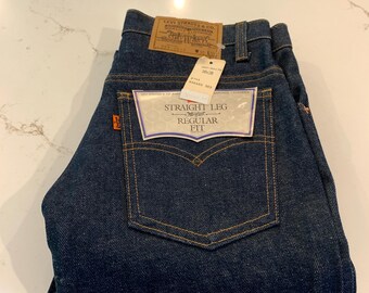 Vintage 80er Levi’s 609 Orange Tab Jeans Herren Größe 30 x 30 Gerades Bein NEU mit Etikett!  Regular Fit, dunkle Waschung Denim von 1987. Sehr cool,
