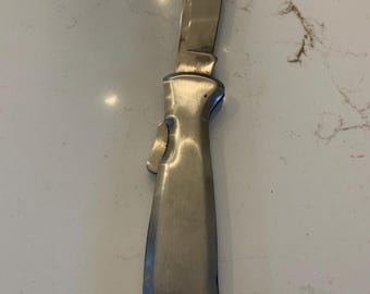 Vintage zilveren opvouwbaar zakmes met vergrendeling - roestvrij staal - gemaakt in Japan.  Gemaakt van hoge kwaliteit, geen gebreken, werkt zoals het hoort.