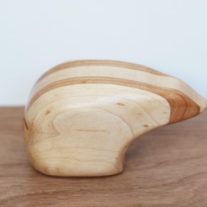 Handcrafted Maple & Cherry Bear Sculpture | Wooden Animal Art | Unique Wildlife Decor | Artisan Carved Wood Figurine | Nature Gift
