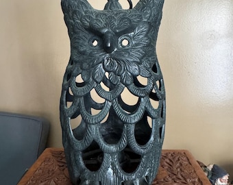 Cast Iron Owl Vintage Hanging Lantern Candleholder
