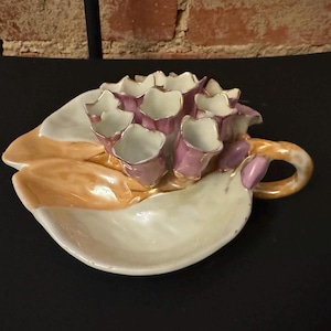 Vintage Ladies Porcelain Cigarette Holder Ashtray Unique