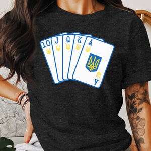 Ucrania tiene las cartas Escalera Real Camiseta / Slava Ukraini / Gloria a Ucrania / Zelenskyy / Apoya a Ucrania / Apoya a Ucrania