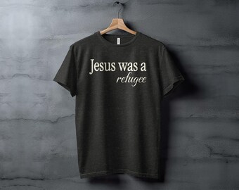 Subtle Anti Trump Jesus was a Refugee Abolish ICE Not My President Protest Statement Anti MAGA Republicans Liberal T-Shirt