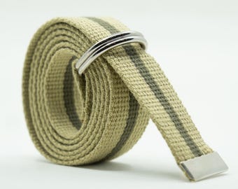 Striped Canvas D Ring Belt – Adjustable Web Belt, Plus Size
