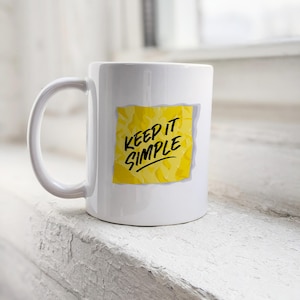 Taza &quot;Manténlo Simple&quot;: Taza de Café con Afirmaciones Inspiradoras, Regalo para la Salud Mental, Taza de Ánimo, Regalo para el Autocuidado, Taza con Cita Motivadora