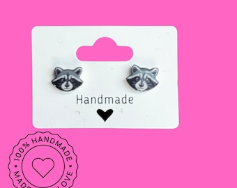 Brincos de Guaxinim, Brincos de Guaxinim, Joias de Animais da Floresta, Brincos de Animais Fofos, Presente Divertido para Ela, Brincos de Animais Pequenos