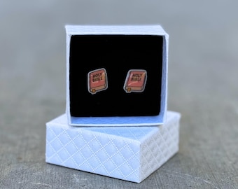 Bible Stud Earrings, Christian Jewelry for Women, Faith Inspired Earrings, Religious Gift for Her, Small Scripture Earrings, Jesus Jewelry