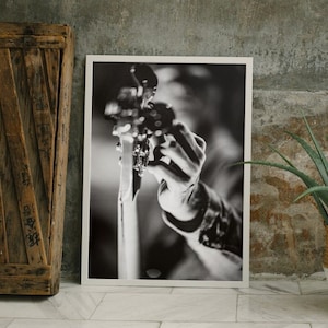 Black & White Photography | Music Photography | Guitar Photo Print | Band Wall Art | Live Music Aesthetic Print | Minimalist Wall Art