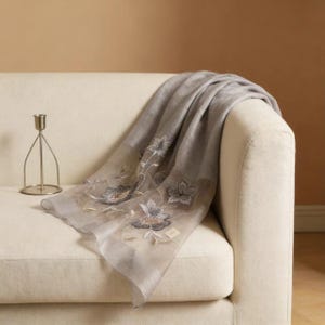 Lightweight Mulberry Silk Women Scarf Long And Large Embroidered Floral Pattern Shawl And Wraps Neckerchief For Hair & Neck…