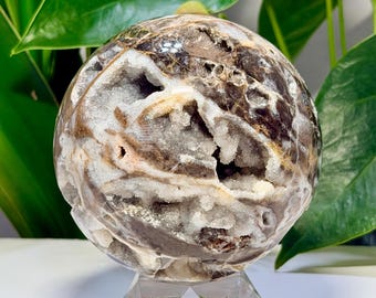Esfera de Cristal de Esfalerita | Esfera de Pedra Polida | Decoração em Cristal Natural | Cristal de Colecionador | Presente Exclusivo para Amantes de Cristais