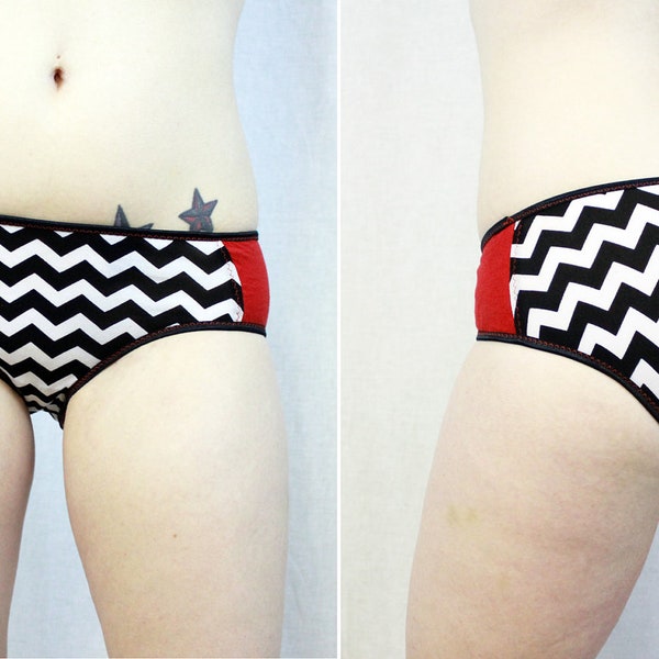 Red Room Black Lodge Low Rise Panties Knickers Briefs Underwear - Twin Peaks Chevron Stripe