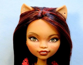 Monster Doll Clawdeen with Repaint Reroot Custom OOAK KaraLeigh